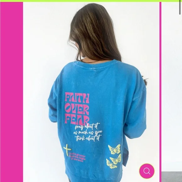 JADELYNN BROOKE FAITH OVER FEAR
MINERAL‎ WASH LONG SLEEVE T size large - Picture 5 of 8